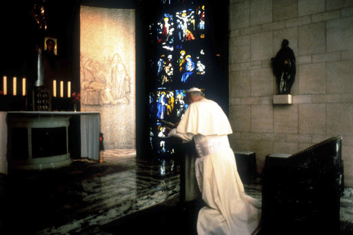 Pope John Paul II prays in his private chappel at the Vatican 1978