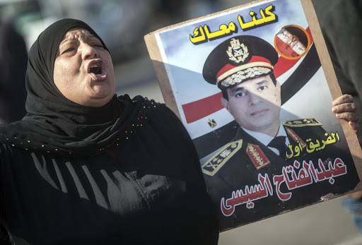 A supporter of Egypt&rsquo;s army chief Field Marshal Abdel Fattah al-Sisi