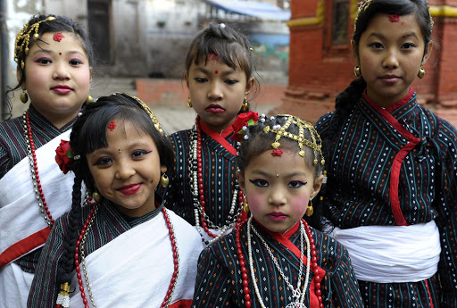 Nepalese ethnic Newar children