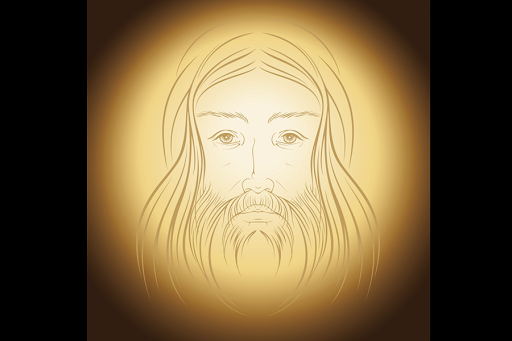Jesus Christ gloria shine light vector illustration