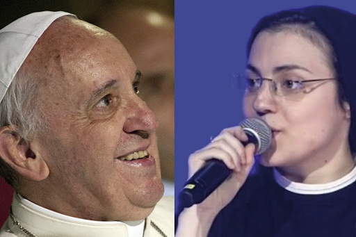 Pope Francis and Sr Cristina singing