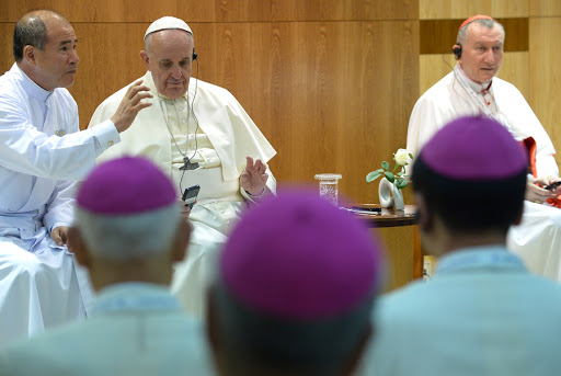 Pope Francis attends a meeting with the bishops of Korea &#8211; fr
