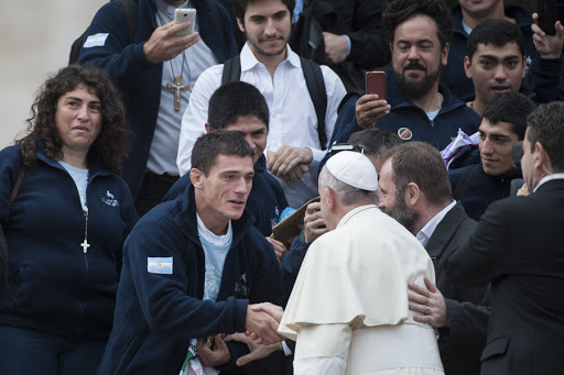 Pope Francis with a member of the Argentine community Sedronar &#8211; fr