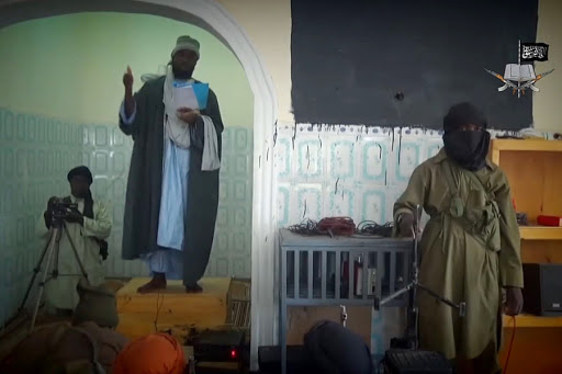 A screengrab taken on November 9, 2014 from a new Boko Haram video released by the Nigerian Islamist extremist group Boko Haram