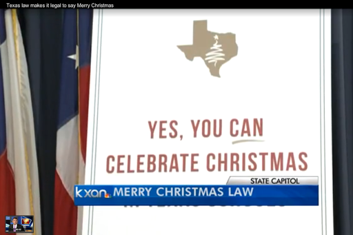 Texas &#8220;happy Christmas&#8221; is legal