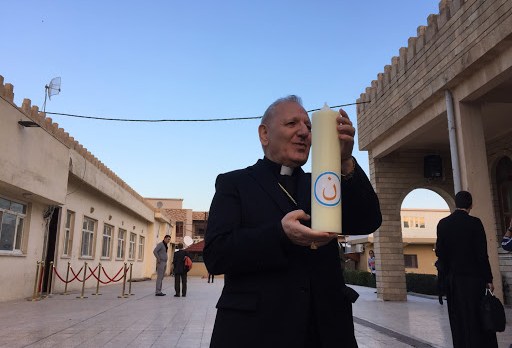 Mgr Sako in Erbil with nun light