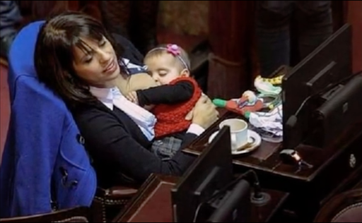Victoria Donda Perez breastfeeding her daughter