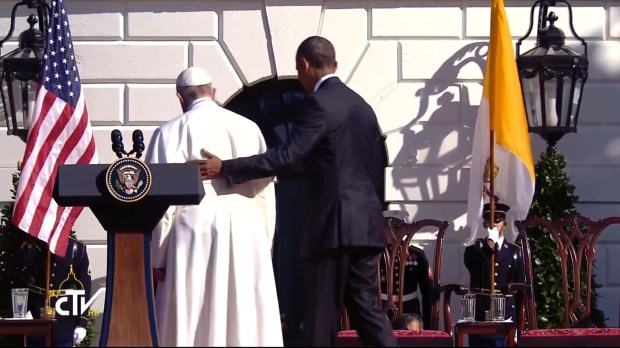 Le pape François avec Barack Obama à la Maison Blanche, le 23 septembre 2015 © CTV