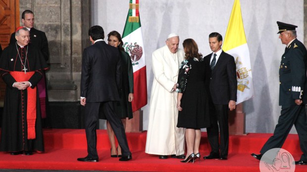 Pope Francis at the Mexico&rsquo;s National Palace