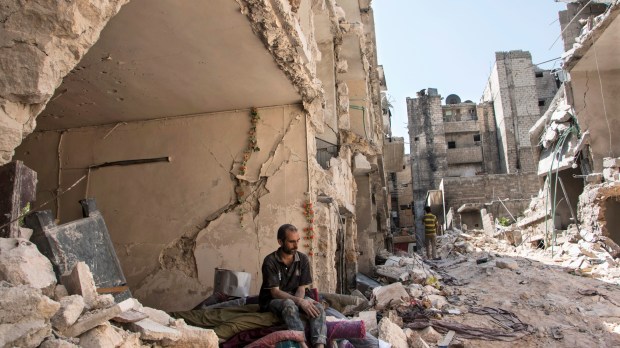 WEB SYRIA WAR ALEP RUINS KARAM AL-MASRI : AFP AI