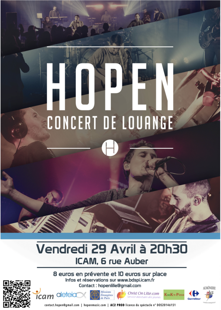 Concert de Hopen prévu le vendredi 29 avril à l'ICAM