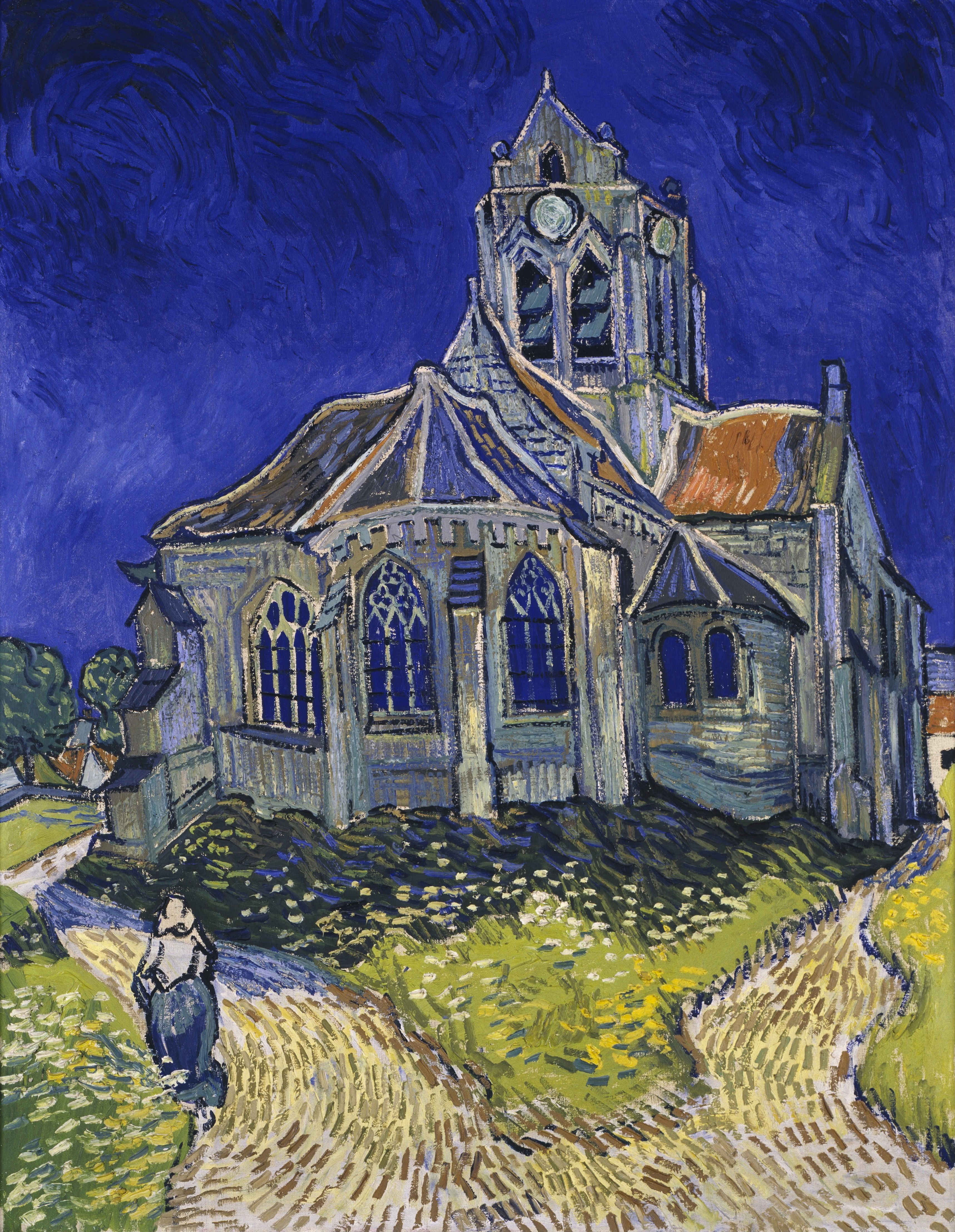 Vincent Van Gogh, L'église d'Auvers-sur-Oise, vue du chevet, Auvers-sur-Oise, juin 1890 (Musée d'Orsay) © Wiki commons