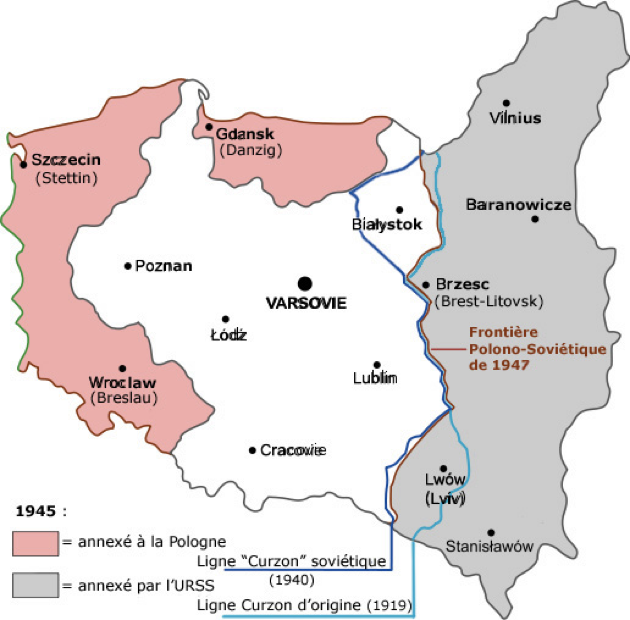 Carte Varsovie 1945