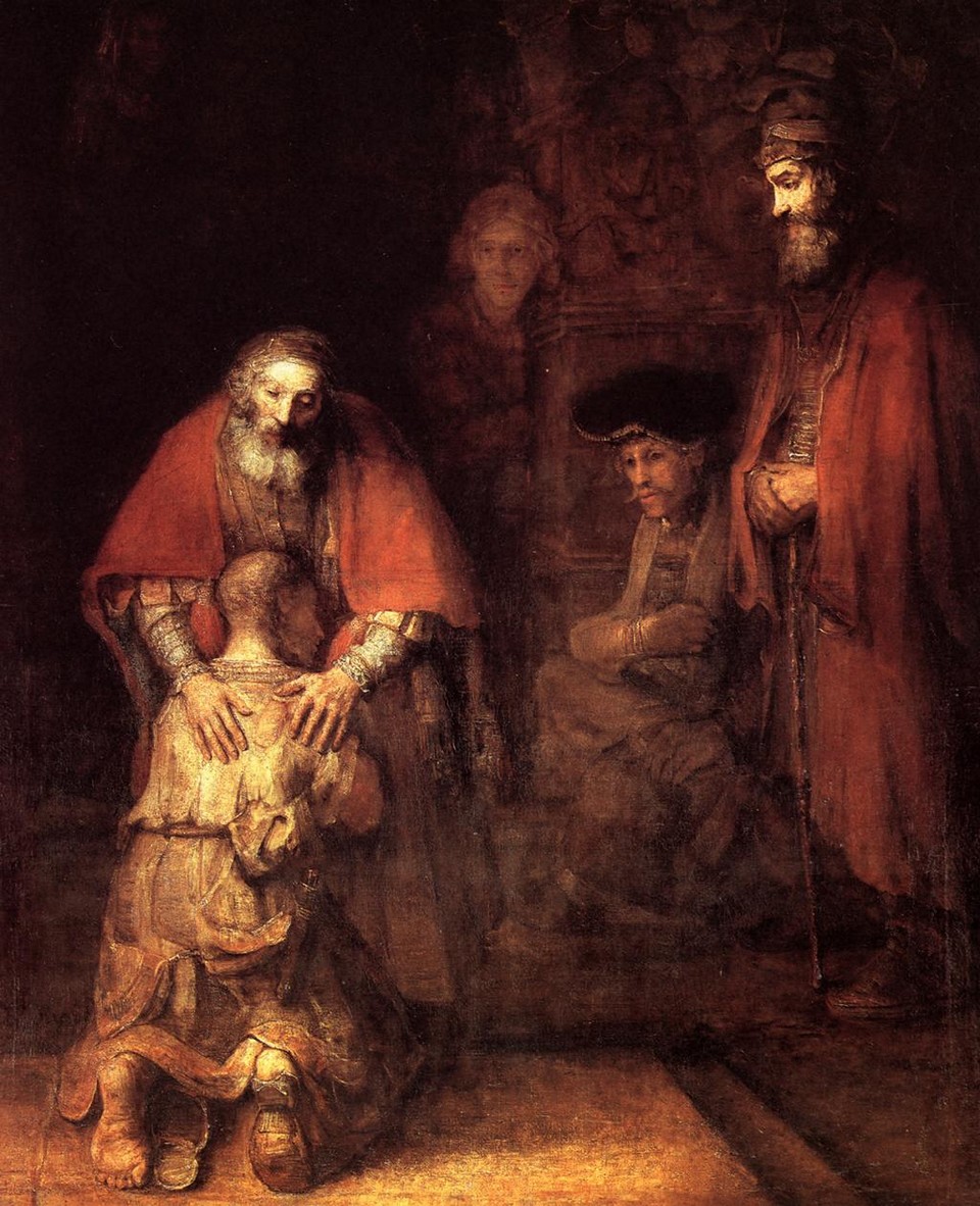 Rembrandt van Rijn (1606-1669), Le Retour du fils prodigue, vers 1668, huile sur toile, 262 x 205 cm, Saint-Pétersbourg, Musée de l’Ermitage