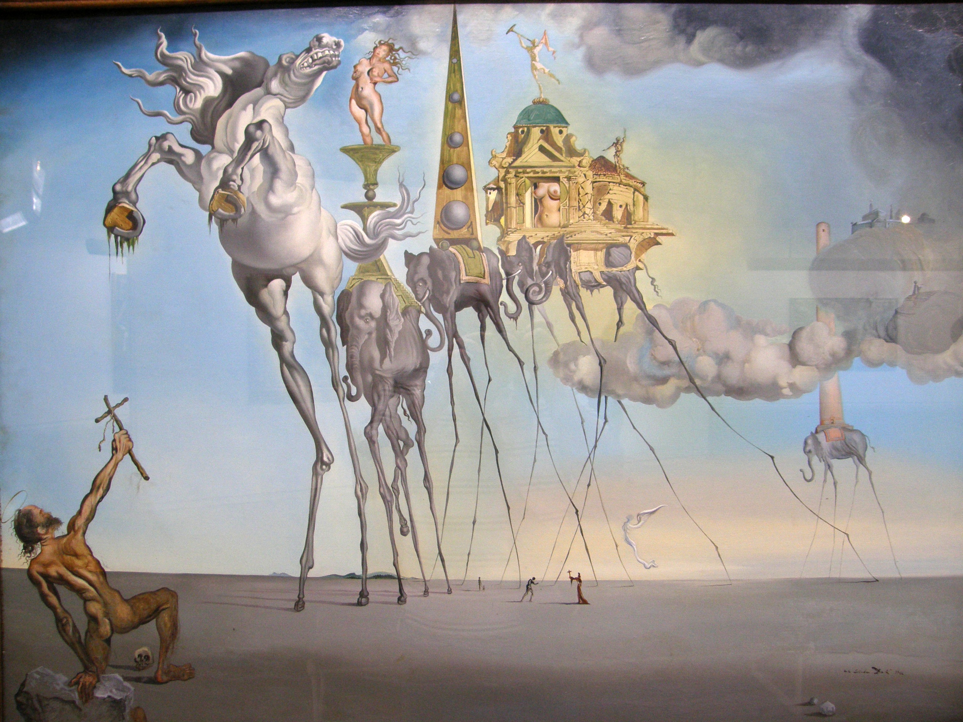 Salvador Dalí (1904-1989), La tentation de saint Antoine, 1946, huile sur toile, 90 x 120 cm, Bruxelles, Musées royaux des beaux-arts de Belgique © Musées royaux des beaux-arts de Belgique 