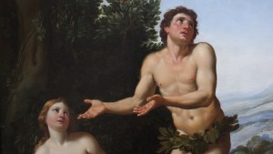 Detail of the painting « God reprimanding Adam and Eve », by F. Zampieri (1625)