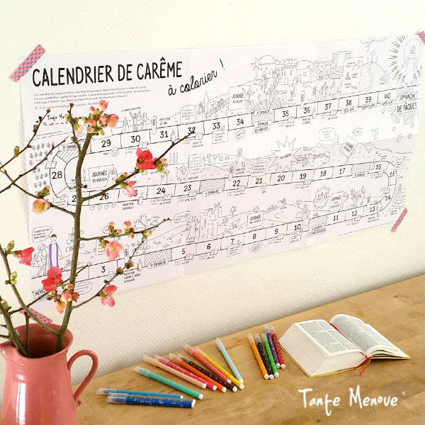 Calendrier de Carême à colorier