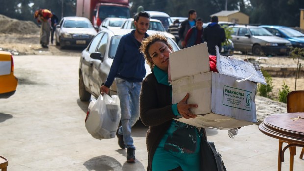 Egyptian Christians take shelter at Saint Anthony church