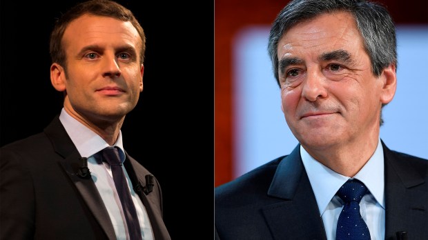 Emmanuel Macron &amp; François Fillon © Lionel BONAVENTURE &#8211; Serge TENANI &#8211; AFP
