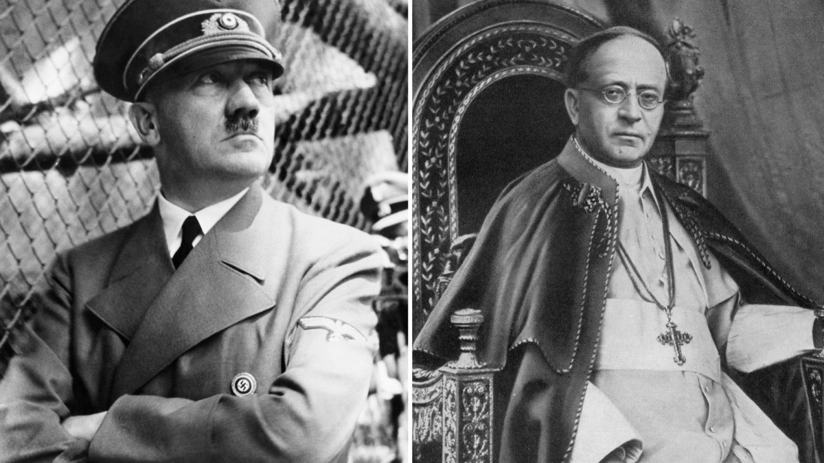 Pope Pius XI &amp; Adolf Hitler ( Pope Pius XI Alberto Felici (1871-1950) – Adolf Hitler © Everett Historical – Shutterstock