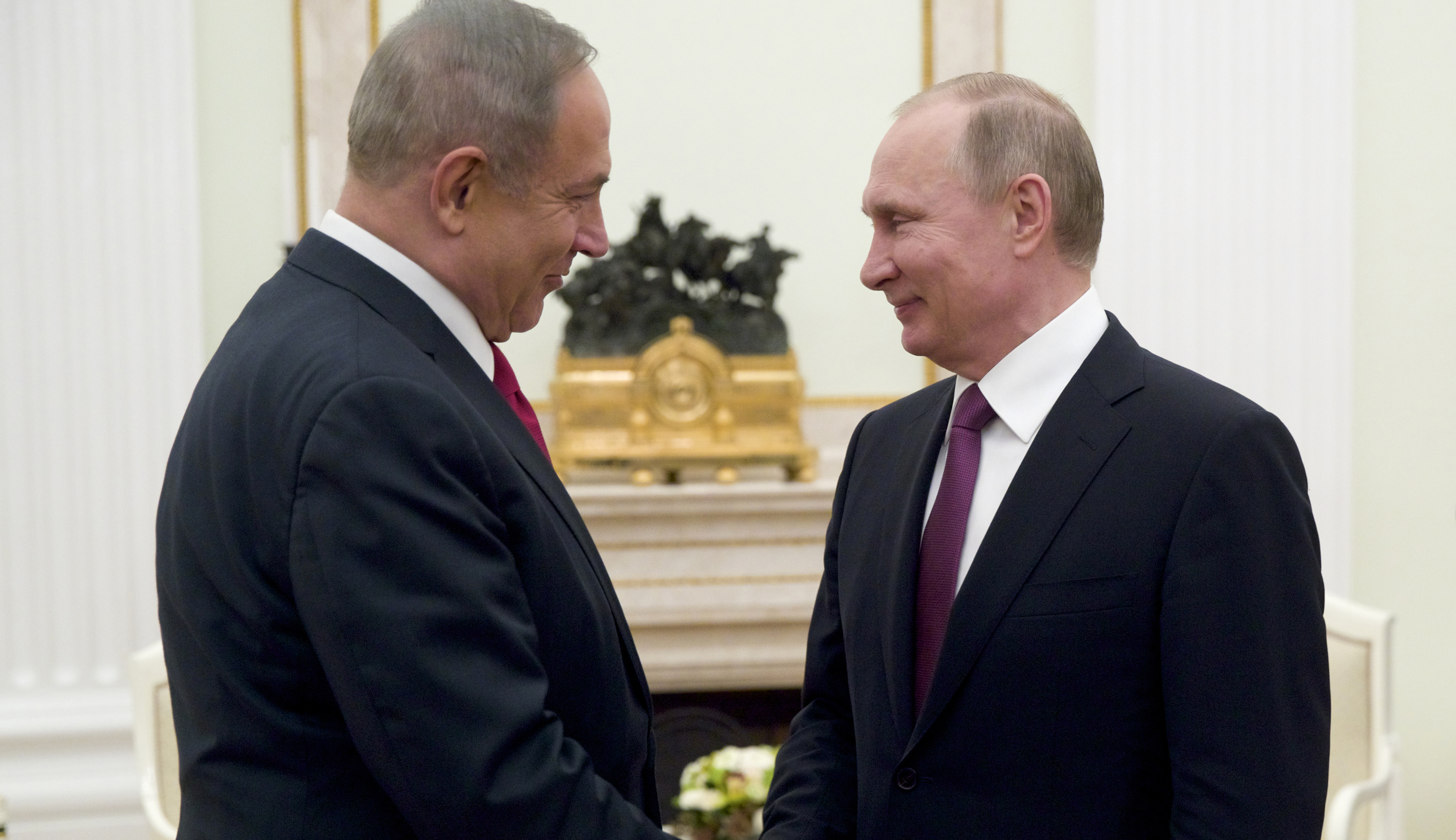 Vladimir Poutine et le 1er ministre israélien, Benjamin Netanyahou