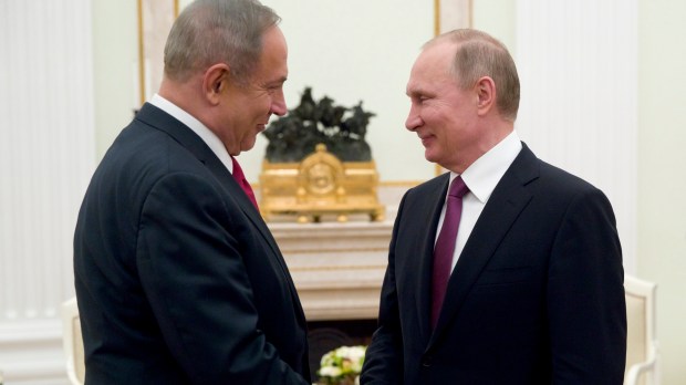 Vladimir Poutine et le 1er ministre israélien, Benjamin Netanyahou