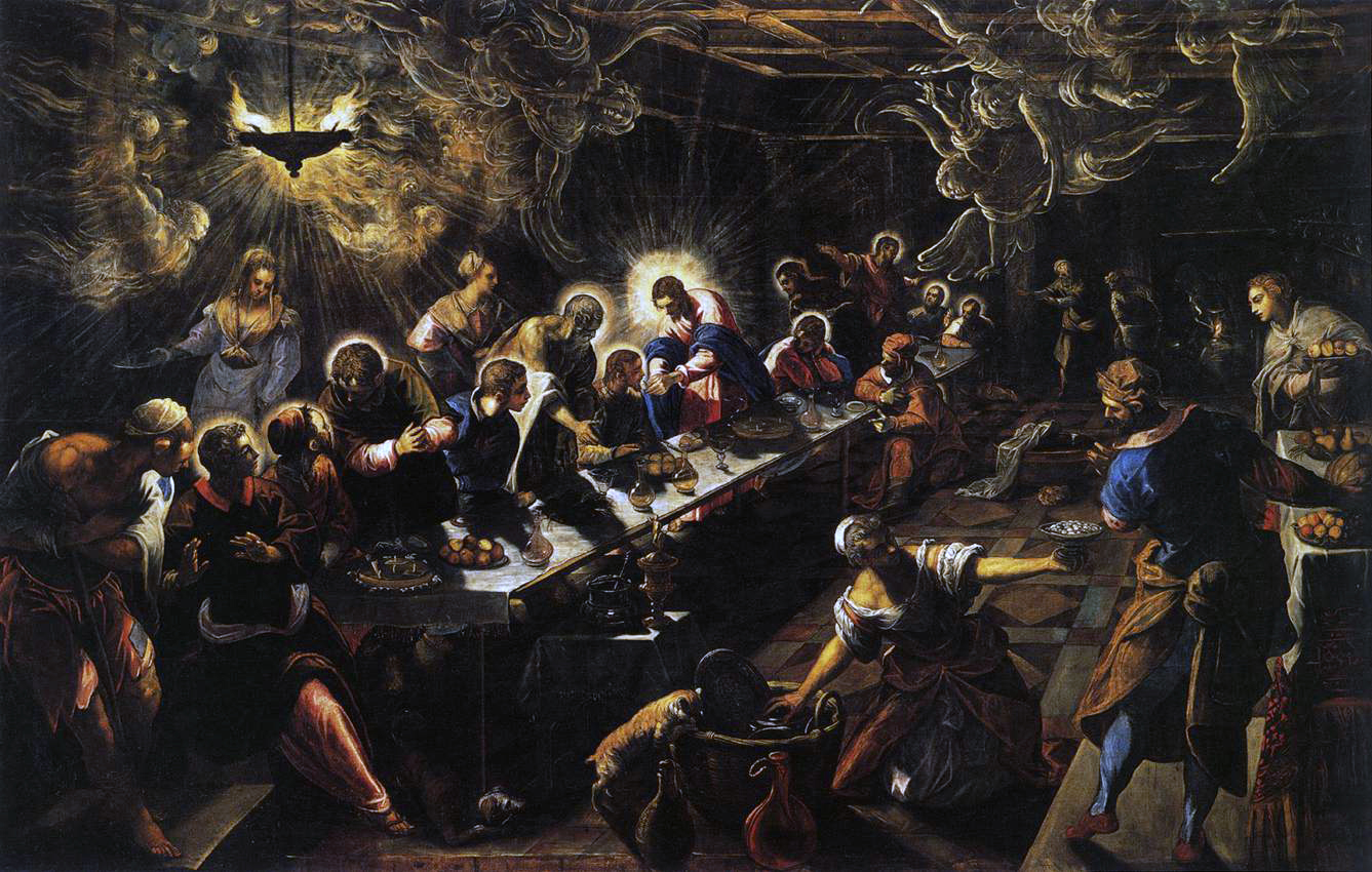 Jacopo Robusti dit le Tintoret, La dernière Cène, 1593, huile sur toile, Venise, San Giorgio Maggiore © Web Gallery of Art