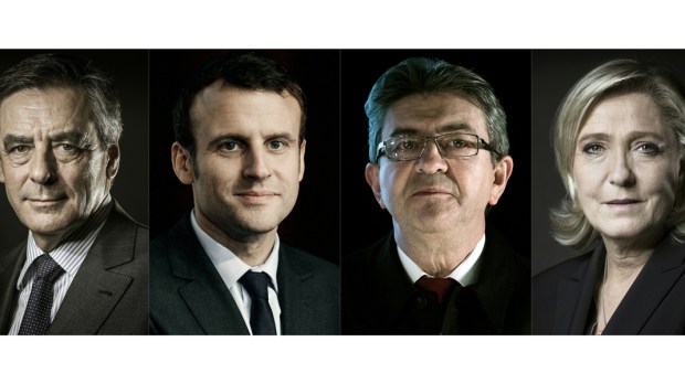 web-french-candidates-fillon-macron-le-pen-melenchon-philippe-lopez-joel-saget-eric-piermont-afp