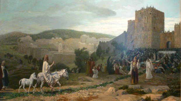 A painting of Jesus&rsquo; final entry into Jerusalem, by Jean-Léon Gérôme, 1897.