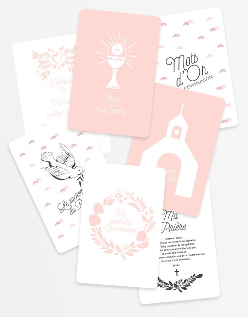 CARTES POUR LA PREMIERE COMMUNION CATHO RETRO
