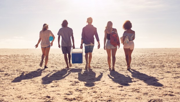 BANDE D'AMIS A LA PLAGE