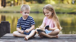 Boy and Girl on Lake