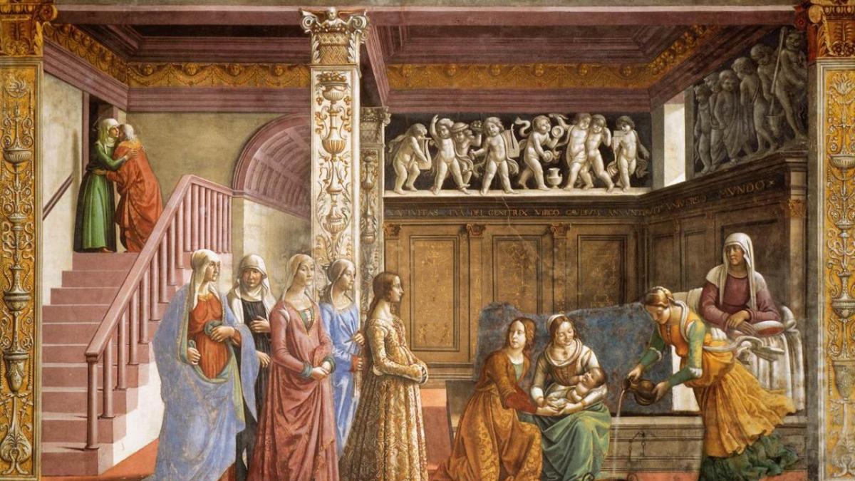 ghirlandaio-chapelle-tornabuoni-la-naissance-de-la-vierge-1485-90