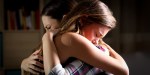 2 WOMAN HUGGING