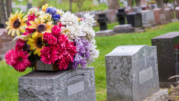 FLEURS SUR UNE TOMBE