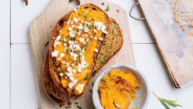 Tartine de potiron, feta et estragon