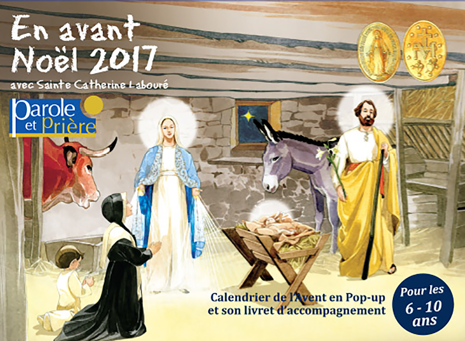 couverture livre En avant Noël 2017 avec sainte Catherine Labouré 6-10 ans Parole et Prière