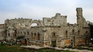 Ruines de l'église Saint-Siméon Stylites, à Idlib, en Syrie.