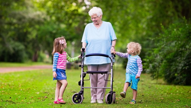 Grandmother with grand children