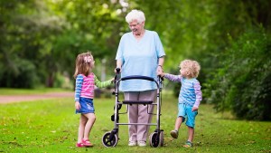 Grandmother with grand children