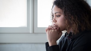 Sad and lonely young girl