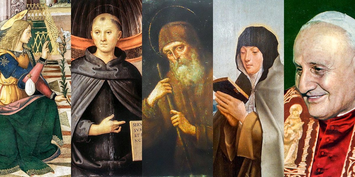 POPE JOHN XXIII ST FRANCIS OF PAOLA SAINT CLARE NICHOLAS OF TOLENTINO ARCHANGEL GABRIEL