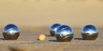 BOCCE BALLS ON SANDY BEACH