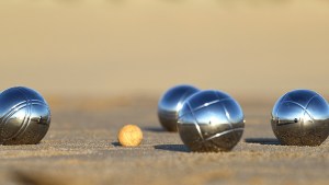 BOCCE BALLS ON SANDY BEACH