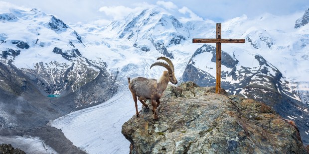 GOAT,CROSS,MOUNTAIN