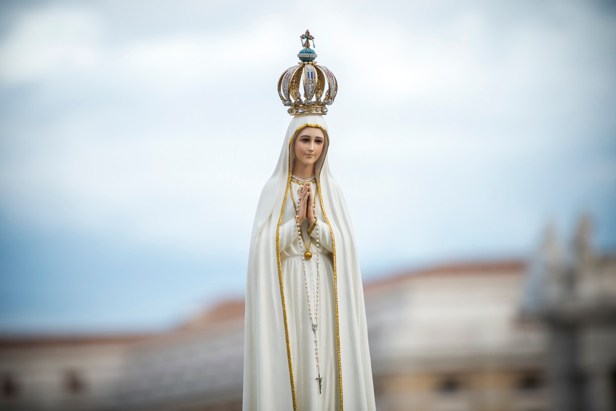 Statue Vierge Marie En Résine - Notre-Dame De Fatima Décorative (21 Cm)