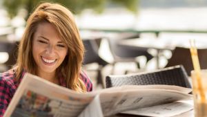 Woman Read Newspaper