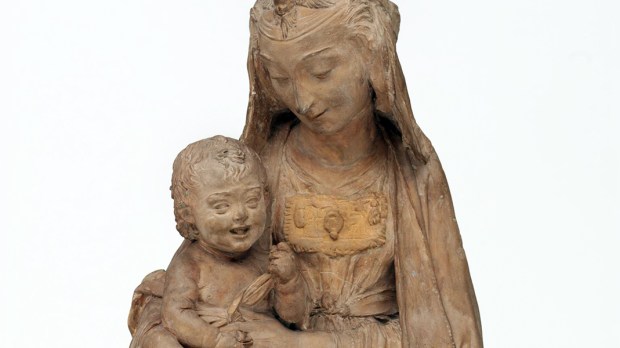 STATUE LEONARDO DA VINCI Vierge Marie avec l'enfant qui rit, Albert Museum