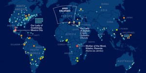 La carte qui recense toutes les apparitions mariales depuis 500 ans