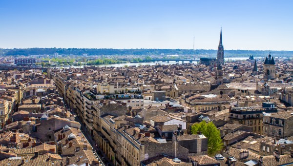 Aerial view of the city of Bordeaux in france - Image